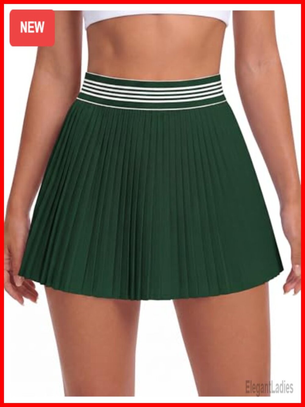 High Waisted Pleated Tennis Skirt with Built-in Shorts and Pocket